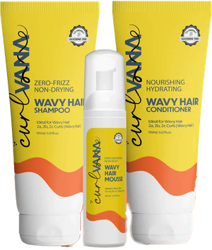 Curlvana Wavy Hair Care Range with Shampoo, Conditioner, Mousse Combo