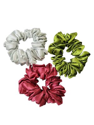 Curl Cure Satin Hair Scrunchies Assorted Curl Protector - Free Size