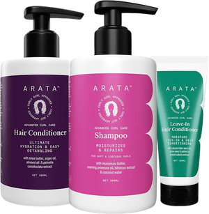 Arata Curl Enhancing Hair Conditioner, Shampoo, Leave -In Conditioner Combo