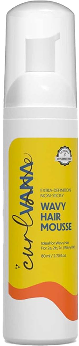 Curlvana Extra-Definition Non-Sticky Wavy Hair Mousse - 80 ml