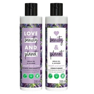 Love Beauty and Planet Natural Argan Oil and Lavender Anti-Frizz, Smoothening Shampoo and Conditioner Combo - 200 ml