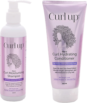 Curl Up Hair Wash Combo with Curly Hair Shampoo & Conditioner - 200 ml