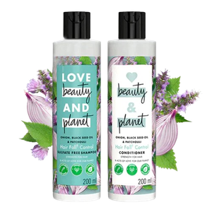 Love Beauty and Planet Onion Black Seed Oil and Patchouli Hairfall Control Shampoo and Conditioner Combo - 200 ml