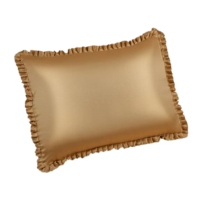 Curlyn Satin Frilled Pillow Cover (Plain) - Free Size