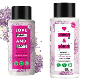 Love Beauty & Planet Rice Water & Angelica Curl Care Shampoo & Conditioner Combo