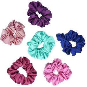 Satin Scrunchies Pack 6 - Free Size